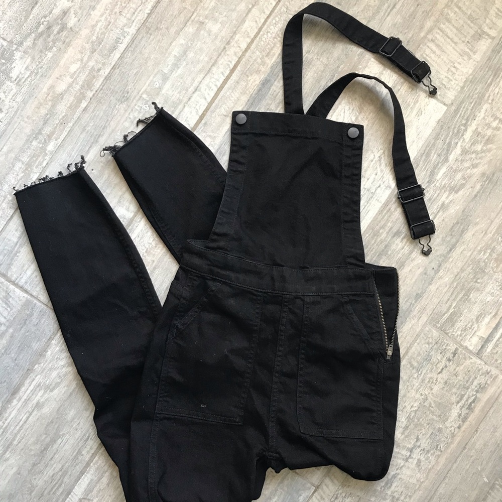 Madewell Black Skinny Overalls